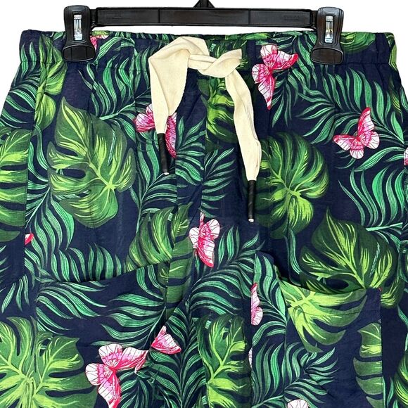 Sandrine Rose High Rise Fern Butterfly Pants Navy Elastic Waist Women Small NWT - Picture 4 of 6
